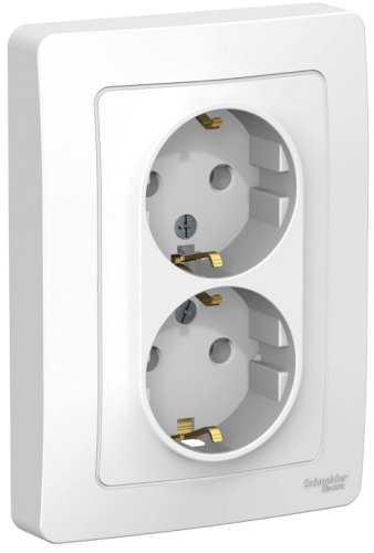 Розетка с заземлением Systeme Electric Blanca 1-м. 2-мод. белый картинка